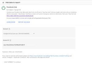 connect looker to meta ads guide screenshot of sub id